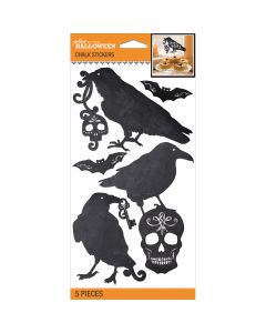 Jolees Jolee's Halloween Stickers 5/Pkg-Black & White Chalk silhouette