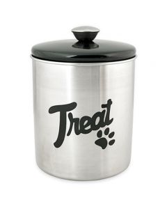 Buddy's Line Stainless Steel & Black Top Treat Jar 16oz-