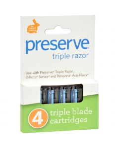 Preserve Triple Blade Refills - Case of 6 - 4 Packs