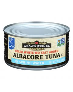 Crown Prince Albacore Tuna In Spring Water - Solid White - Case of 12 - 12 oz.
