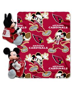 The Northwest Company Cardinals -Disney 40x50 Fleece Throw w/ 14" Plush Mickey Hugger