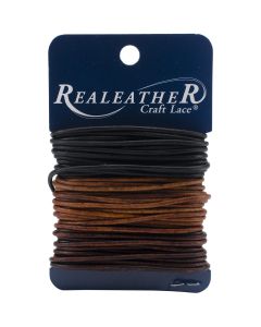 Realeather Crafts Round Leather Lace 2mmX8yd Carded-Ebony, Cedar & Mahogany