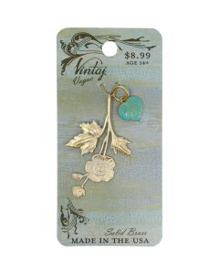 Vintaj Metal Accents-Stemmed Flower 12.7mm To 44mm 2/Pkg