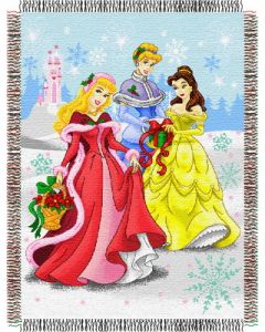 The Northwest Company Disney Princess-Dreamy Christmas Holiday 48"x60" Metallic Tapestry Throw