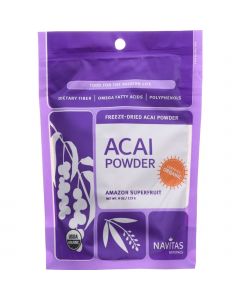 Navitas Naturals Acai Powder - Organic - Freeze-Dried - 4 oz - case of 12