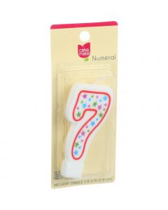 Cake Mate Birthday Party Candle - Numeral - 7 - 3 in - 1 Count - Case of 6