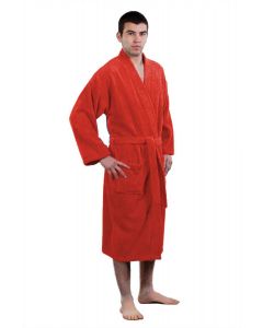 Bare Cotton 100% Turkish Cotton Adult Terry Kimono Robe - Burgundy - Adult - Small Medium - Adult Terry Kimono Robe - Burgundy - Small Medium