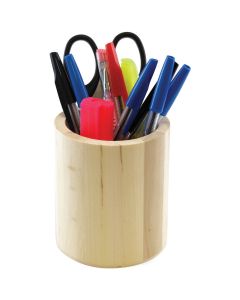 Multicraft Imports Wooden Pen & Pencil Tub 3.5"-Round