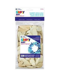 Loew-Cornell Simply Art Wood Shapes 330/Pkg-Teardrops, Circles & Ovals