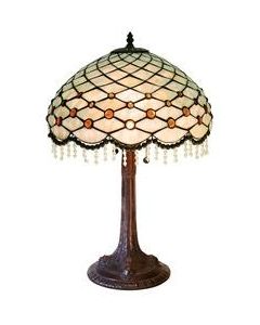 Warehouse of Tiffany Tiffany-style white Bead Table Lamp