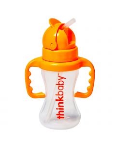 Thinkbaby Bottle - Thinkster - Straw - Orange - 9 oz