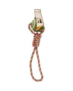 Nandog Pet Gear Nandog Tuff Love Tennis & Rope Dog Toy-Neon Pink/Olive