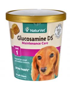 NaturVet Glucosamine - DS - Level 1 - Dogs and Cats - Cup - 70 Soft Chews