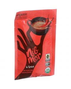 NibMor Organic Drinking Chocolate Mix - 6 Spice - 1.05 oz - Case of 6
