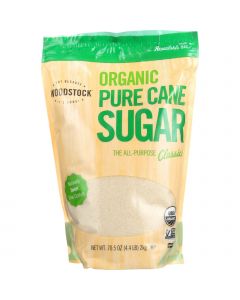 Woodstock Sugar - Organic - Pure Cane - Granulated - 4.4 lb - case of 5