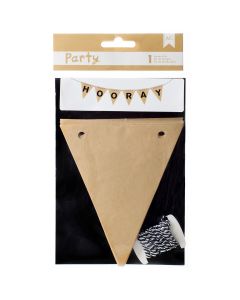 American Crafts DIY Party Banner Kit-Black & Kraft