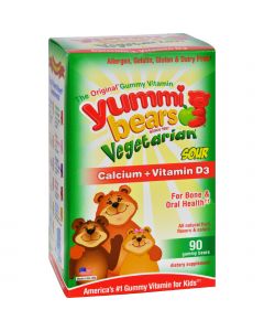 Hero Nutritional Products Yummi Bears Vegetarian Calcium with Vitamin D - Fruit Flavors - 90 Ct