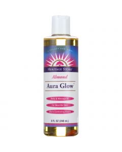 Heritage Store Body Oil - Aura Glow - Almond - 8 oz - 1 each