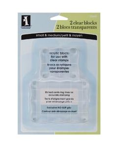 Inkadinkado Clear On Clear Acrylic Blocks 2/Pkg-Small 2.25"X1.75", Medium 3.5"X2.5"