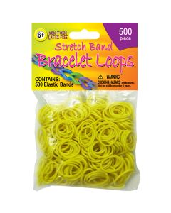 Pepperell Stretch Band Bracelet Loops 500/Pkg-Neon Yellow