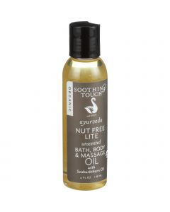 Soothing Touch Bath Body and Massage Oil - Organic - Ayurveda - Nut Free Lite - Unscented - 4 oz