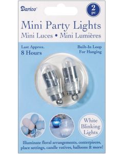 Darice Blinking Mini Party Lites 2/Pkg-White