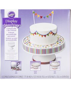 Wilton Customizable Cake Pedestal-White 7.75"X13.25"