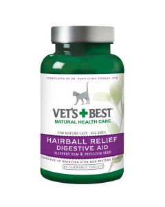 Vet's Best Cat Hairball Relief Supplement 60 Tablets Green 2.5" x 2.5" x 4.94"