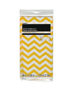 Unique Industries Plastic Tablecover 54"X108"-Sunflower Yellow Chevron