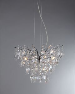 Warehouse of Tiffany Artemis Chrome Nine-Light Chandelier