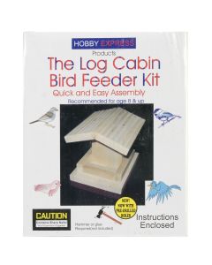 Pinepro Unfinished Wood Kit-Log Cabin Bird Feeder