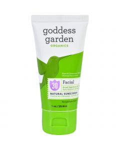 Goddess Garden Sunscreen - Counter Display - Organic - Facial - SPF 30 - Tube - 1 oz