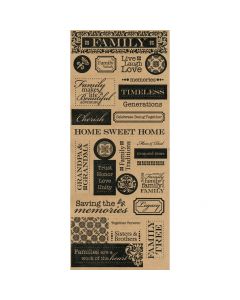 Multicraft Imports MultiCraft Kraft Sentiments Stickers -Family Values