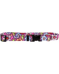 Yellow Dog Design Yellow Dog Collar Small 10"-14"-Pink Garden