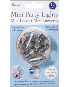 Darice Non-Blinking Mini Party Lites 12/Pkg-White