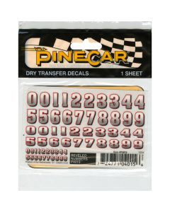 Woodland Scenics Pine Car Derby Dry Transfer Decal 3"X2.5" Sheet-Bevelled Numbers