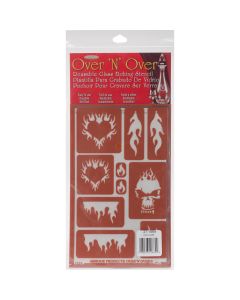 Armour Products Over 'N' Over Reusable Stencils 5"X8"-Flames