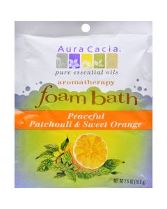 Aura Cacia Foam Bath Peaceful Patchouli and Sweet Orange - 2.5 oz - Case of 6