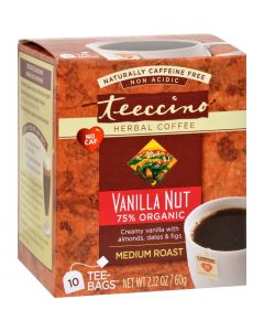 Teeccino Herbal Coffee Vanilla Nut - 10 Tea Bags - Case of 6