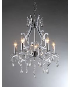 Warehouse of Tiffany Fatima Crystal 5-light Chrome Chandelier