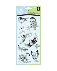 Inkadinkado Clear Stamps 4"X8"-Patterned Birds & Bugs