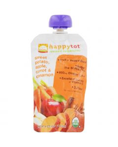 Happy Baby HappyTot Organic Superfoods Sweet Potato Apple Carrot and Cinnamon - 4.22 oz - Case of 16