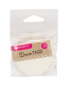 Hampton Art Deco Tags 20/Pkg-2" Round, Ivory