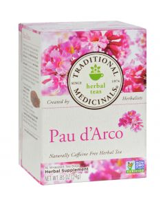 Traditional Medicinals Pau d'Arco Herbal Tea - 16 Tea Bags - Case of 6