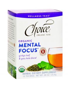 Choice Organic Teas - Organic Mental Focus Tea - 16 Bags - Case of 6