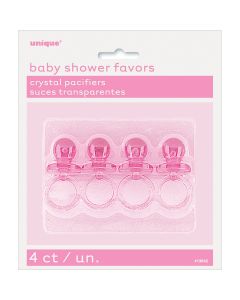 Unique Industries Party Favors 4/Pkg-Pink Pacifiers