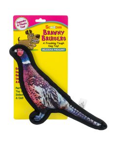 Scoochie Pet Products Brawny Bruisers Delicious Pheasant Dog Toy 10"-