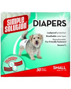 Simple Solution Disposable Dog Diapers 30 pack Small White