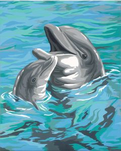 Dimensions Paint Works Paint By Number Kit 8"X10"-Dolphin Duo