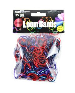 Midwest Design Loom Bands 500/Pkg W/25 Clasps-Metallic Assortment
